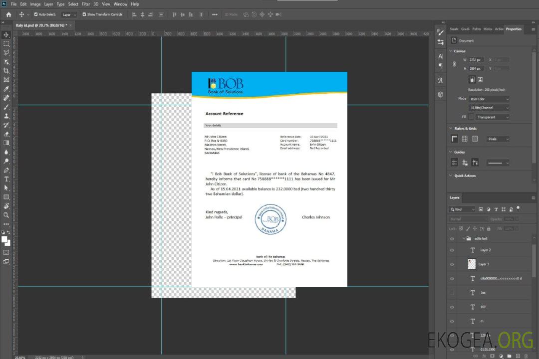 La banque de solutions Bahamas , I bob , reference template